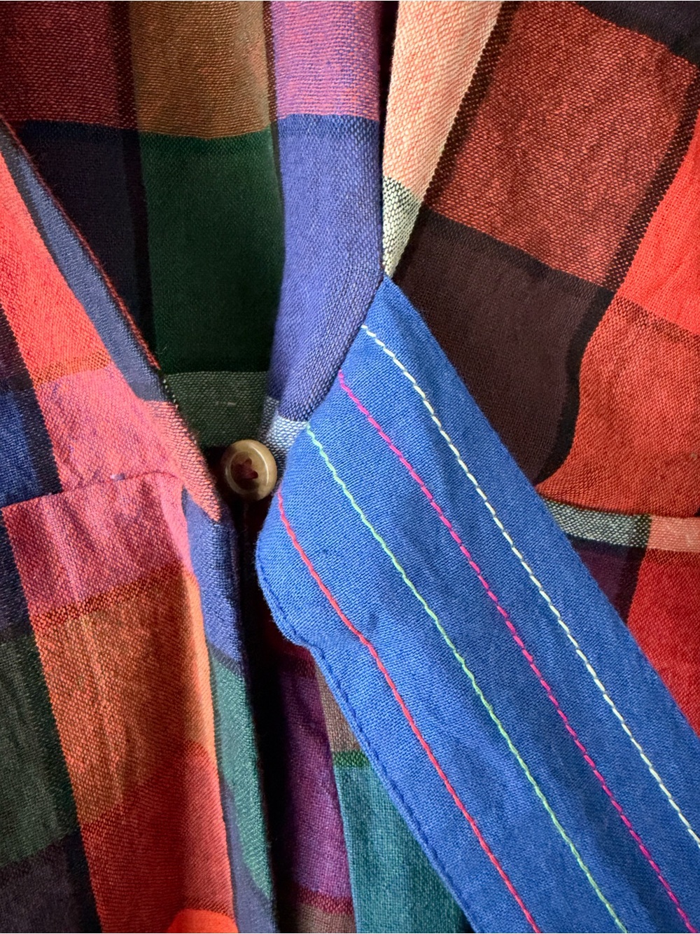 NWT Rujuta Sheth Tara Wrap Dress, Madras Chex,  Size XL/1X - Picture 8 of 8
